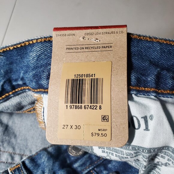 Levi's 501 Straight Leg Patch Jeans NWT sz 27W - Picture 9 of 16
